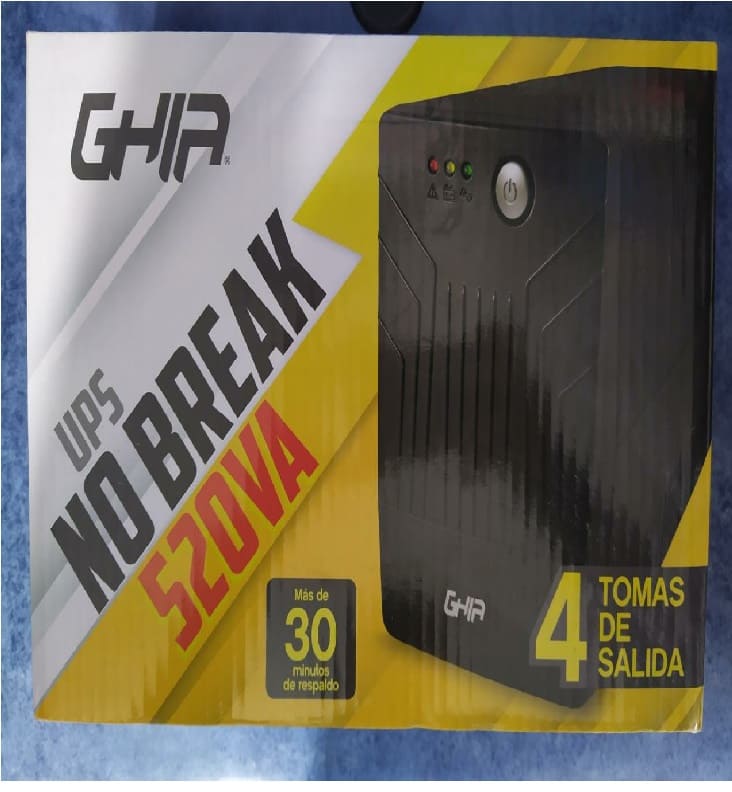 NO BREAK UPS 520VA 240W 4 CONTACTOS REGULADOR SUPRESOR DE PICOS RESPALDO PC LAP PANTALLA STAND BY