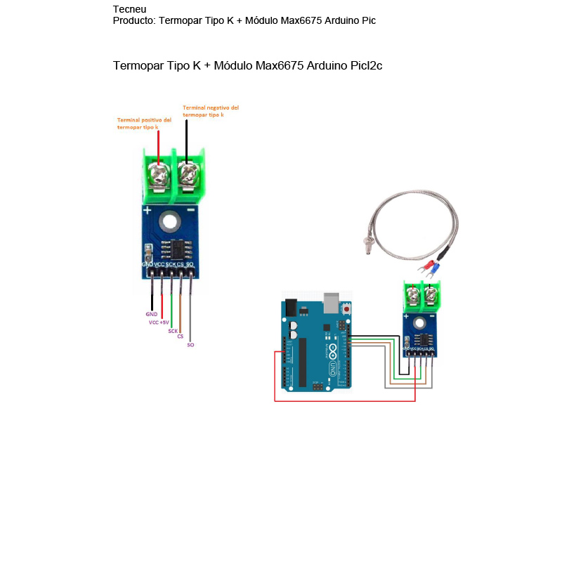 Termopar Tipo K + Módulo Max6675 Arduino Pic