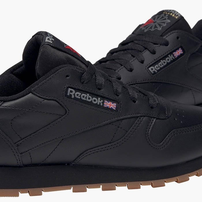 TENIS ORIGINAL REEBOK CLASSIC LEATHER NEGRO GUM DAMA 49804