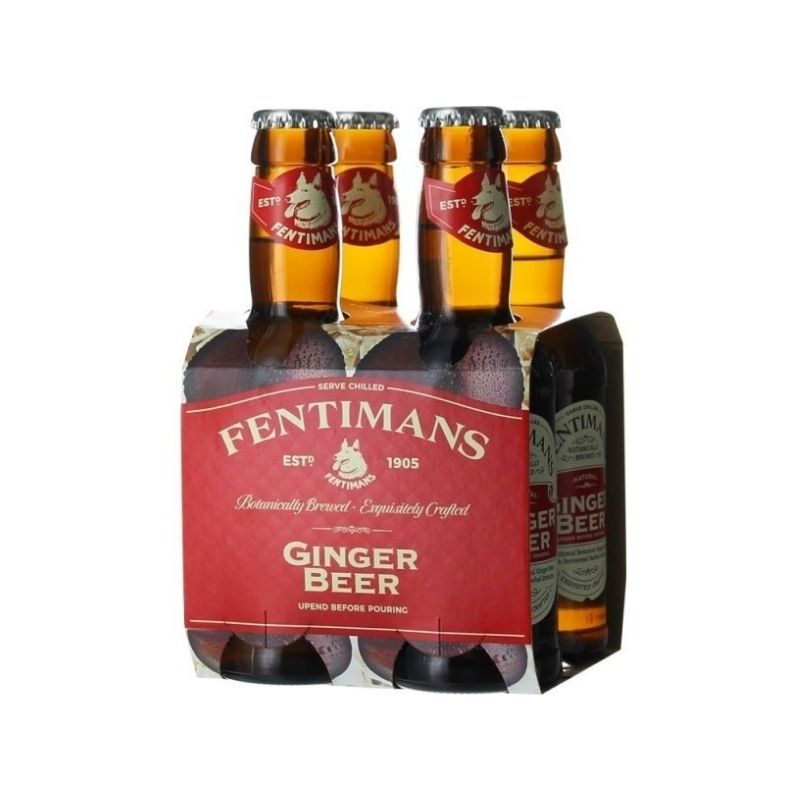 Agua Sin Alcohol Fentimans Ginger Beer Paq 4 Bot C/u 200ml