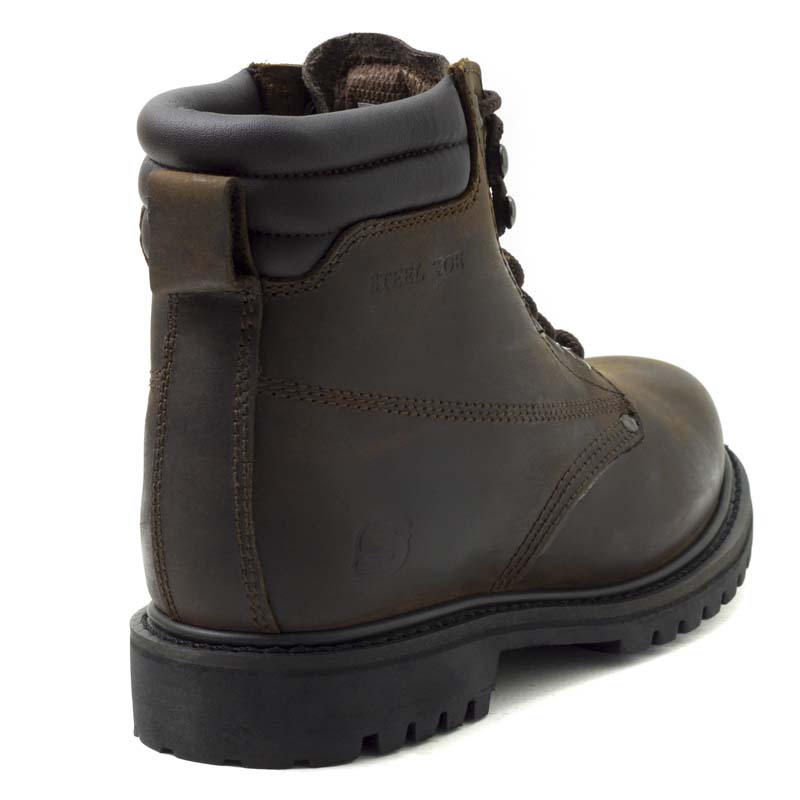 BOTAS DE TRABAJO SKECHERS RELAX WORK CON CASQUILLO METÁLICO 76890 CAFÉ