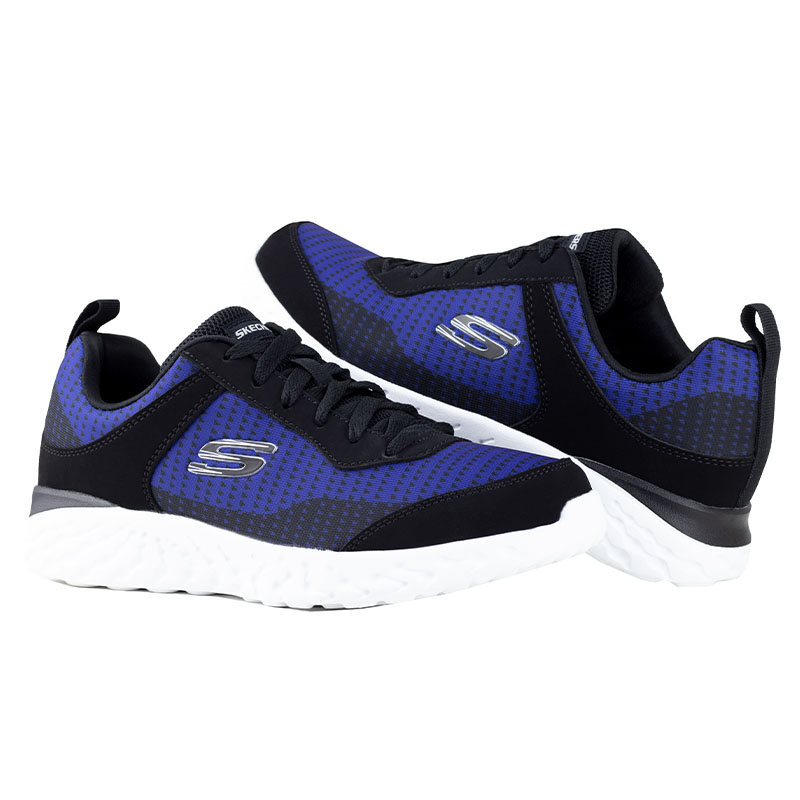 TENIS DEPORTIVOS PARA HOMBRE SKECHERS MEMORY FOAM ORIGINAL 8790017 NEGRO AZUL