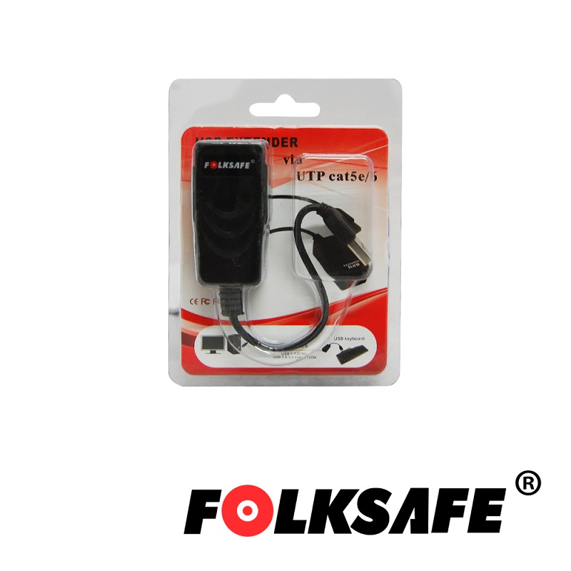 EXTENSOR USB FOLKSAFE FS-6201U DE 200 METROS EN USB 1.1 Y 100 METROS EN USB 2.0 (CON 100% COBRE)
