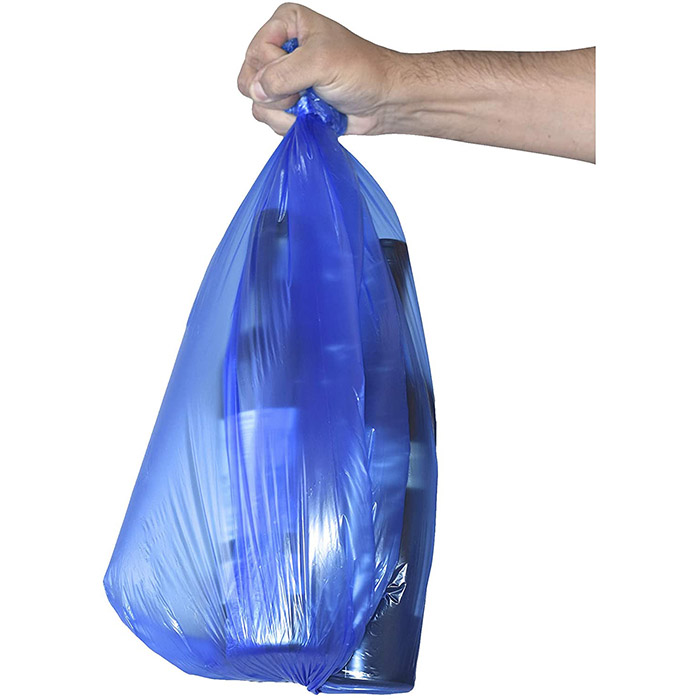 Bolsas de Basura Ideal para Cocina, baño, etc (60 cm x 60 cm) Biodegradables, color azul (7-10 galones) Paquete de 200 bolsas.