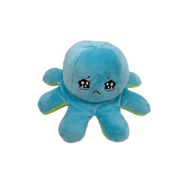 Peluche Pulpo Pulpito Reversible. Varias emociones (Dichoso-Triste)