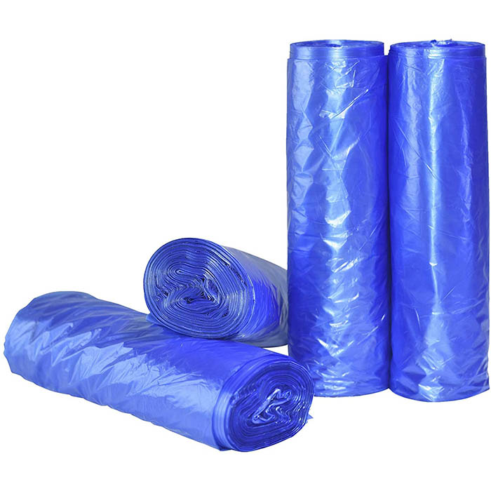 Bolsas de Basura Ideal para Cocina, baño, recamara u Oficina (60 x 84 cm) Biodegradables, color azul (12-16 gal) Paquete de 200 bolsas