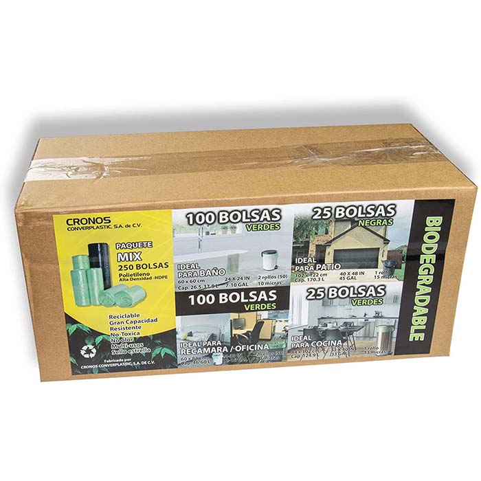 Kit de Bolsas de basura Biodegradables de diferentes tamaños para el Hogar u Oficina