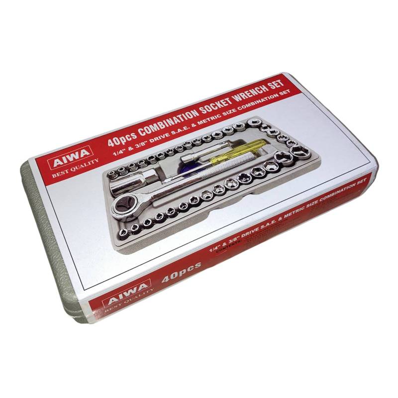 Juego De Dados Matraca Universal Caja Herramienta Set 40 Pcs
