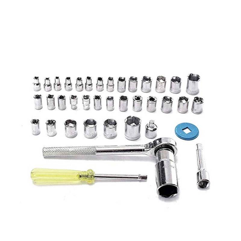 Juego De Dados Matraca Universal Caja Herramienta Set 40 Pcs