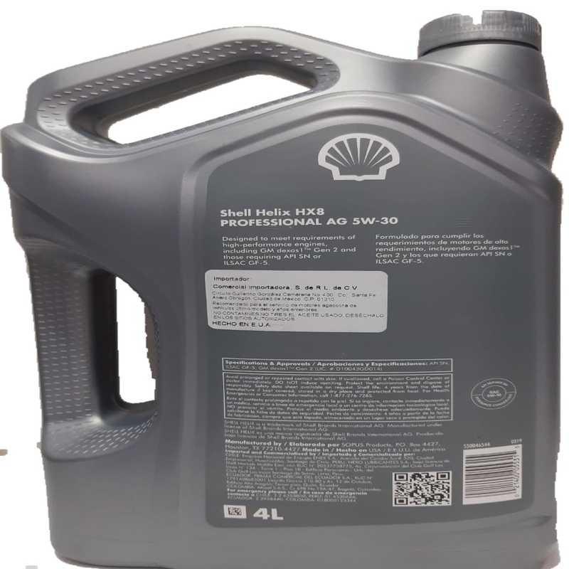 Aceite 5w30 Sintético Shell Helix Hx8 Garrafa