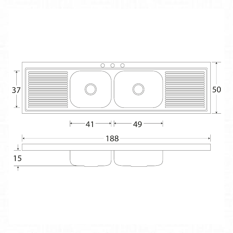 FREGADEROS LÍNEA CALESA SOBREPONER CAC-123 MARCA EB TECNICA
