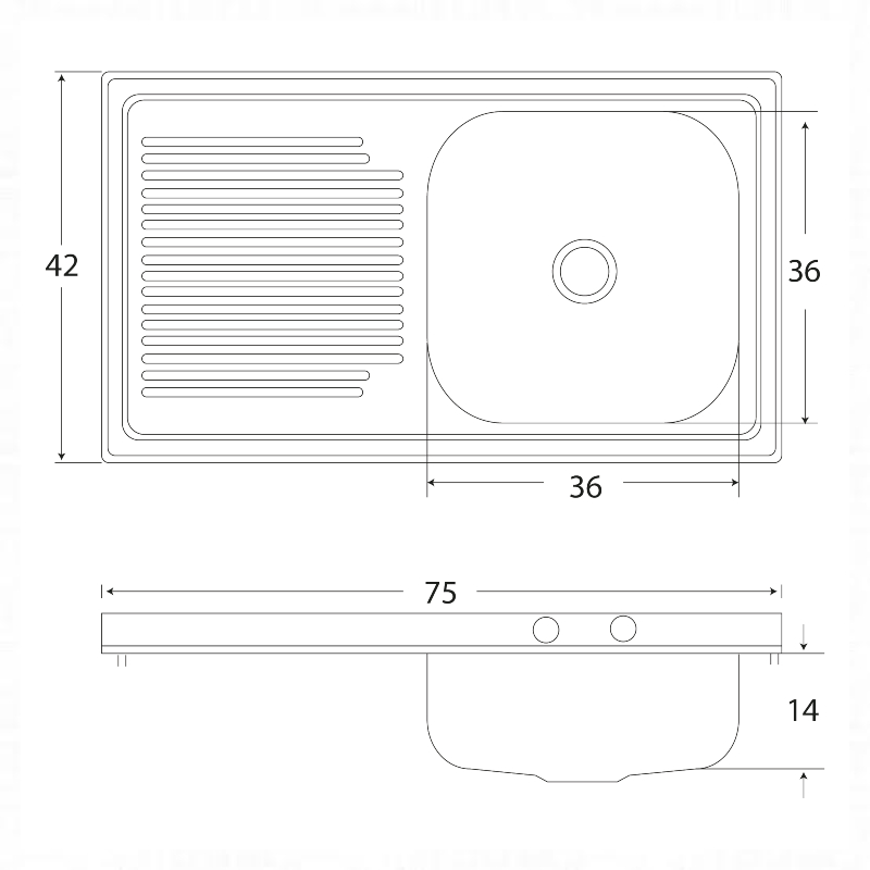 FREGADEROS LINEA MARK SOBREPONER ACERO INOXIDABLE MC-401 MARCA EB TECNICA