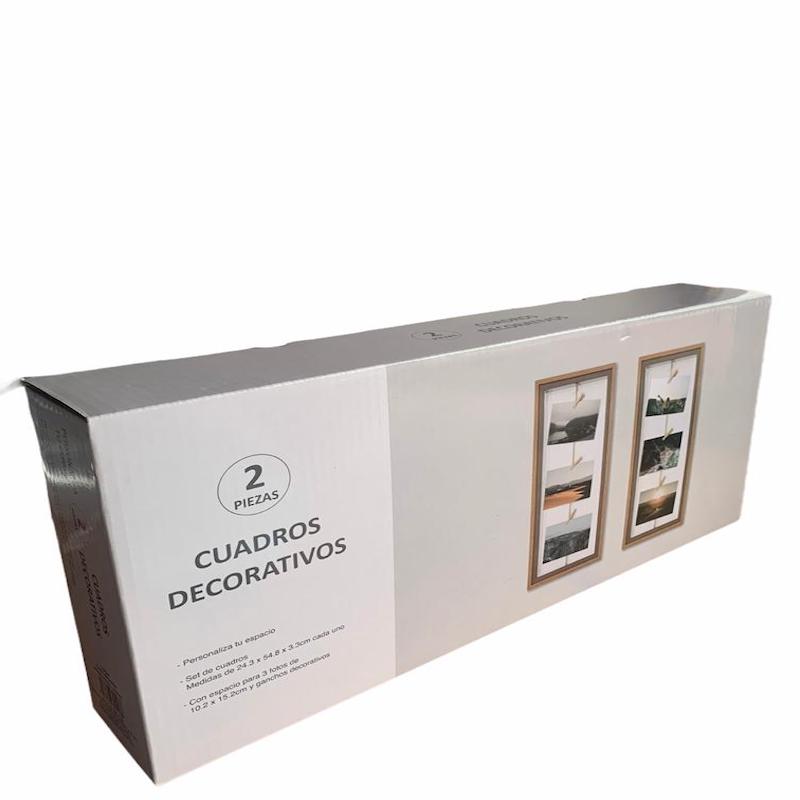 Cuadros Decorativos Tipo Tendedero Dos Piezas Para Fotos