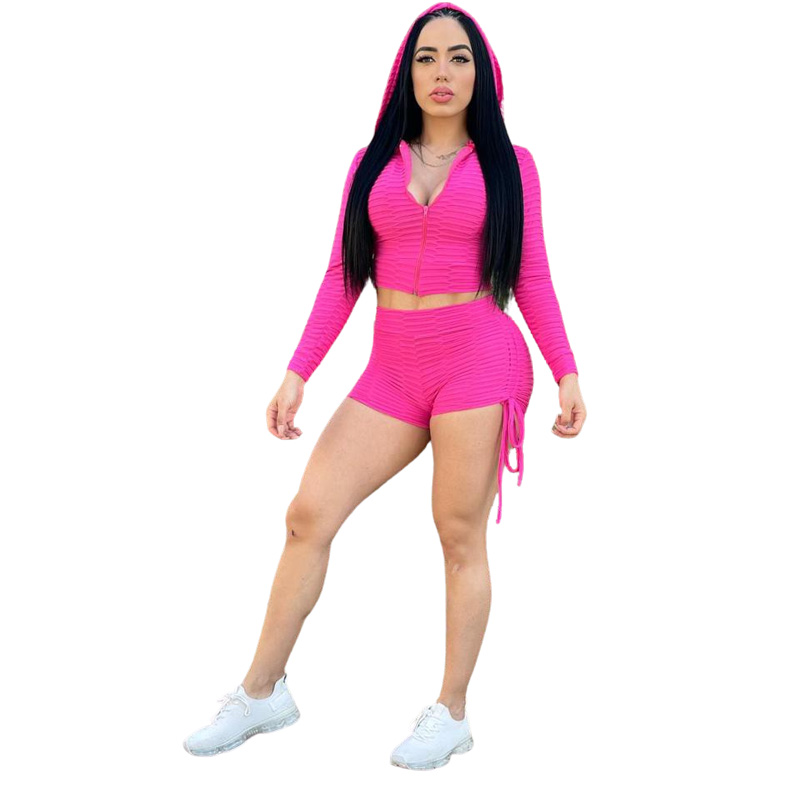 Set 2 Piezas Short Push Up Anti-Celulitis y Top, color Rosa Unitalla
