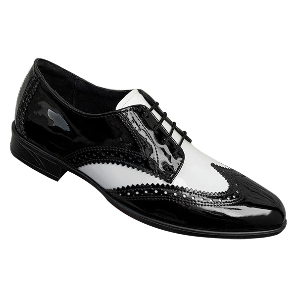 Zapato de Caballero Zanthy Shoes Mod 137 Charol Negro/Blanco