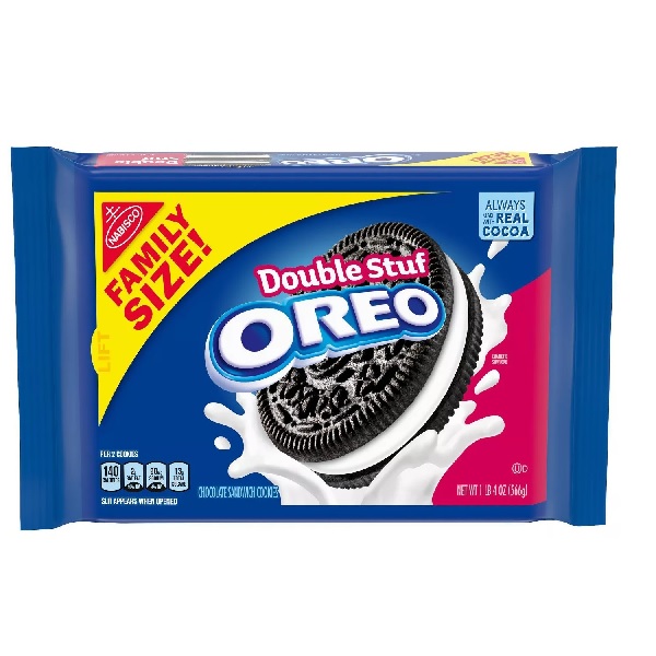 Galletas Oreo Sándwich de Chocolate Doble Relleno Tamaño Familiar 566 g Importadas