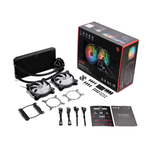 XPG LEVANTE ENFRIAMIENTO LÍQUIDO PARA CPU, 2X 120MM, 600RPM - 2000RPM