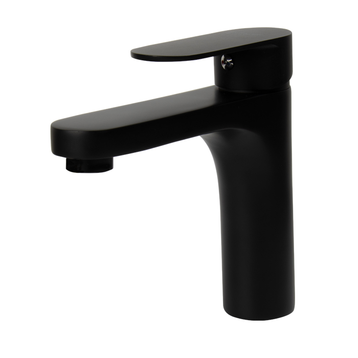 CNX Mezcladora Monomando Para Lavabo en Negro Mate, Incluye Mangueras para Agua Fría y Caliente