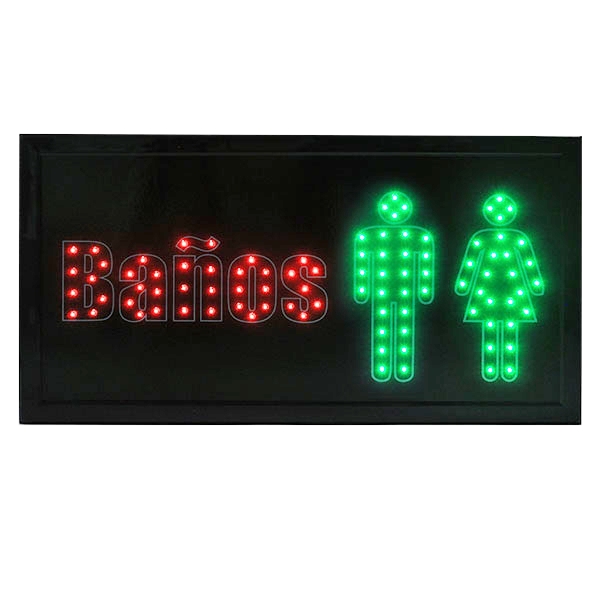 Letrero Señalizador Luminoso Led indicador de Baños / Master / ML-LET-BANOS