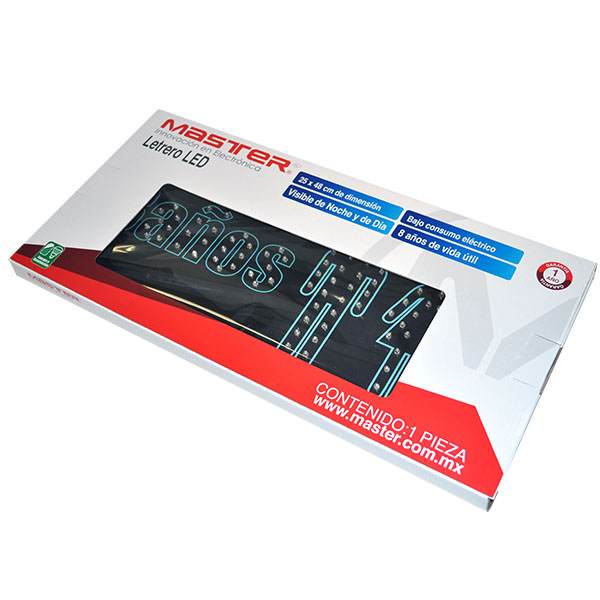 Letrero Señalizador Luminoso Led indicador de Baños / Master / ML-LET-BANOS