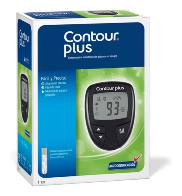 Kit Glucómetro Contour Plus Con 5 Lancetas