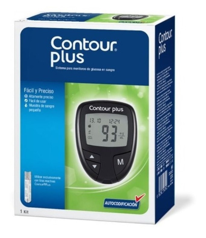 Kit Glucómetro Contour Plus Con 5 Lancetas