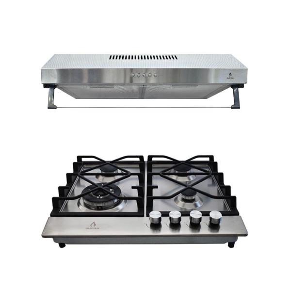 COMBO DE CAMPANA Y PARRILLA SUPRA NOVARA, 4Q-TS-60 +NUBE A-60