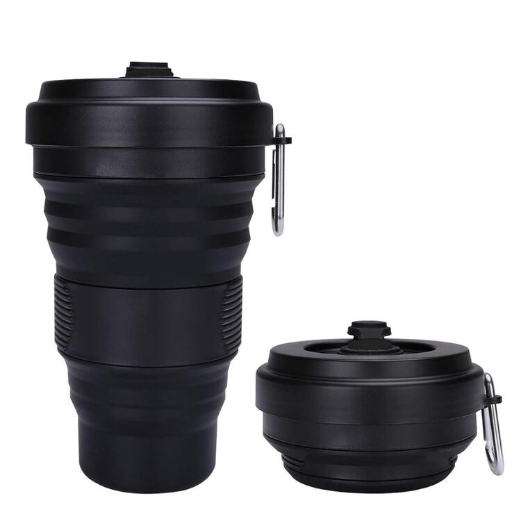 Termo Plegable Para Café de Silicon Negro