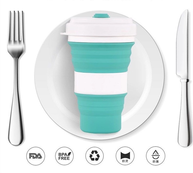 Termo Plegable Para Café de Silicon Negro