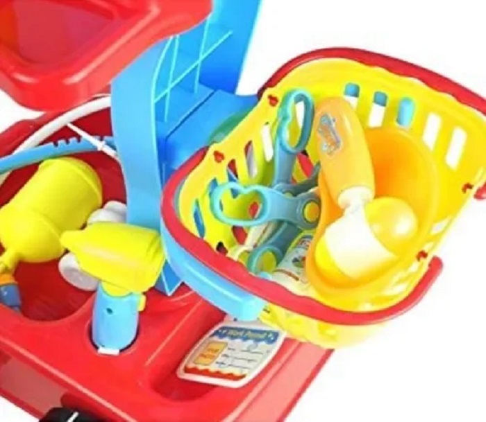 Juego Carrito Medico Juguetes Niños Radiografías 23 Accesorios Simulacion 