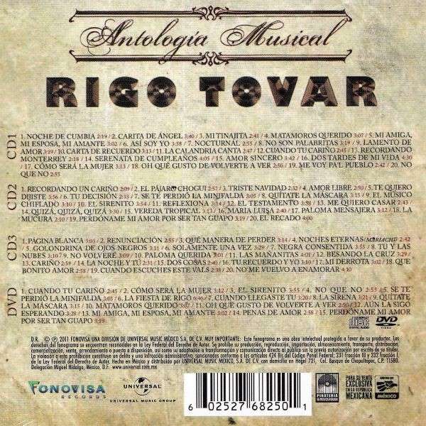 Rigo Tovar ~ Antología musical (3CD+1DVD)