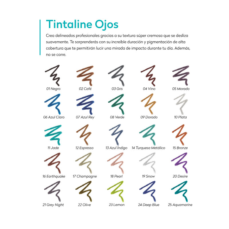 Delineador Tintaline Para Ojos Bissú Variedad Tonos Original