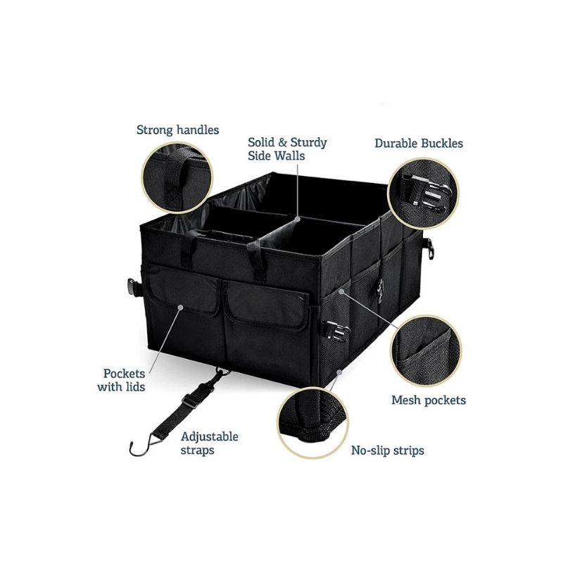 Organizador de Cajuela Coche Plegable Con Compartimientos Impermeable Camioneta Auto