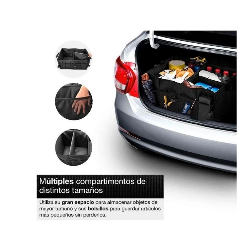 Organizador de Cajuela Coche Plegable Con Compartimientos Impermeable Camioneta Auto