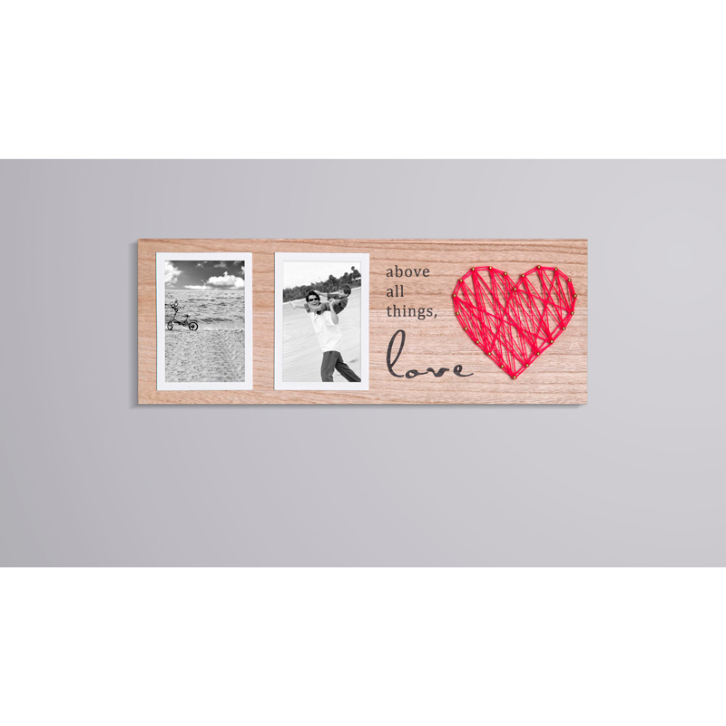 Portaretrato Madera 4x6 Diy Hilo Fotos Niños Bebes Corazon , Hoja  Decoracion Hogar Regalo 