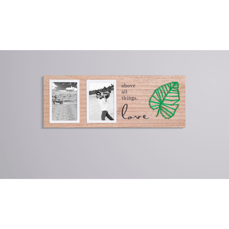 Portaretrato Madera 4x6 Diy Hilo Fotos Niños Bebes Corazon , Hoja  Decoracion Hogar Regalo 