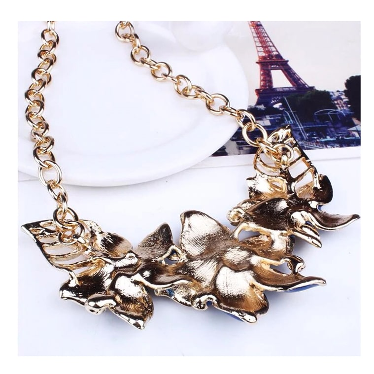 Collar Mujer Cristal Austriaco Joyas Flores Color Rosa