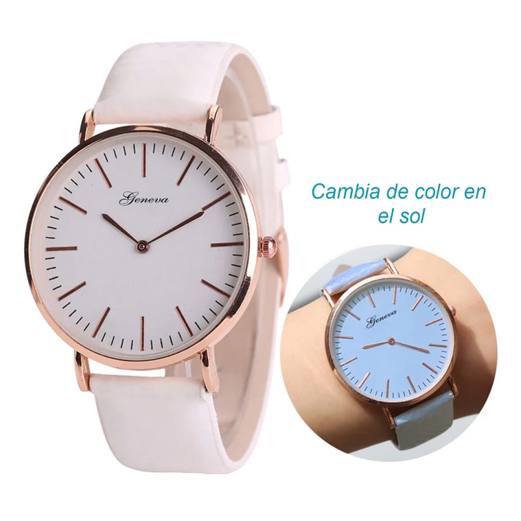 Reloj Mujer Colores Cambia Color Azul Resiste al Agua