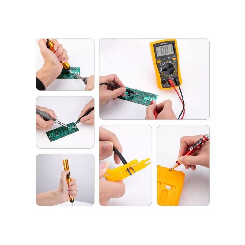 Kit Soldadura Cautín Electrico Ajustable Multimetro Accesorios