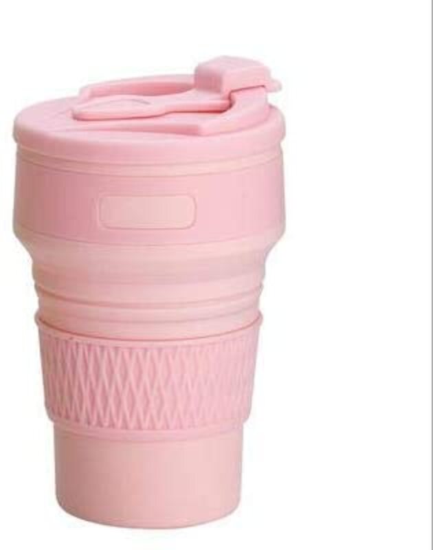 Termo Taza Para Café Plegable de Silicon 350 ml Rosa