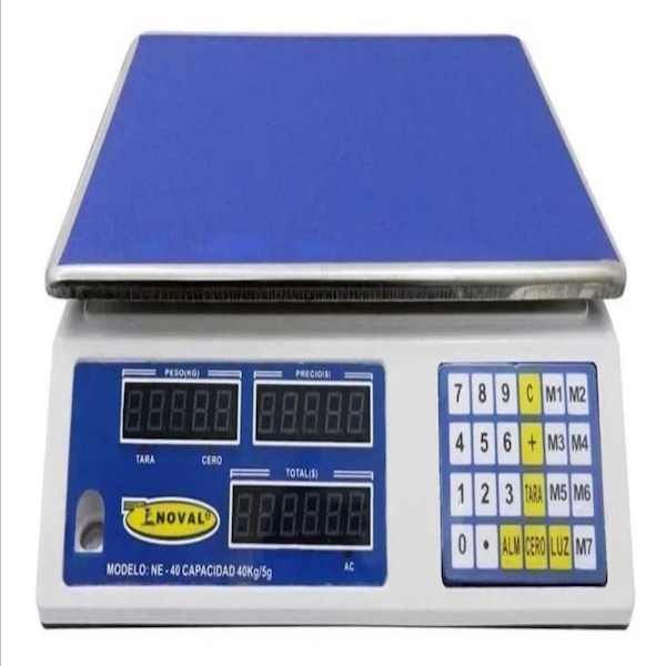 Báscula comercial digital Noval NE-40 40 kg 120V