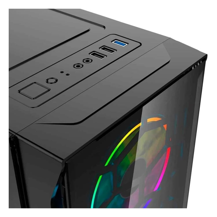 Gabinete Gamer Atx Ocelot Ogec01 Panel De Cristal Templado Sin fuente de poder, No incluye ventiladores