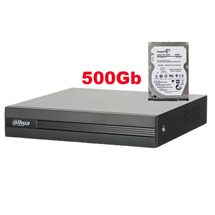 Dvr Grabador Dahua 8 Canales XVR1B08 Pentahibrido 1080p Full HD INCLUYE Disco de 500Gb instalado.