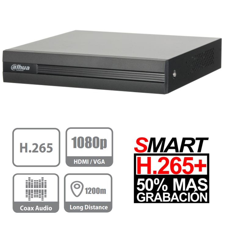 DVR Grabador Dahua XVR1A04 1080p pentahibrido INCLUYE Disco de 1tb INSTALADO