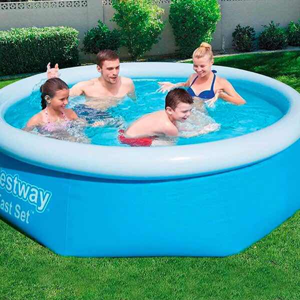Alberca Inflable Piscina Circular Semi Inflable 3.05 m 3,800 L Familiar Azul Bestway