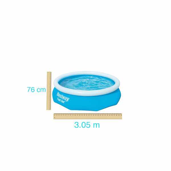 Alberca Inflable Piscina Circular Semi Inflable 3.05 m 3,800 L Familiar Azul Bestway