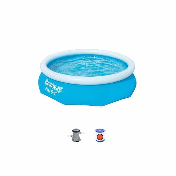 Alberca Inflable Piscina Circular Semi Inflable 3.05 m 3,800 L Familiar Azul Bestway