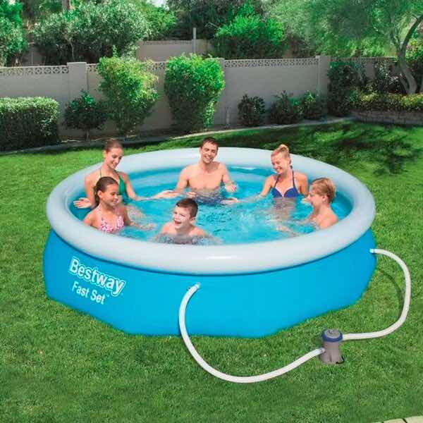 Alberca Inflable Piscina Circular Semi Inflable 3.05 m 3,800 L Familiar Azul Bestway