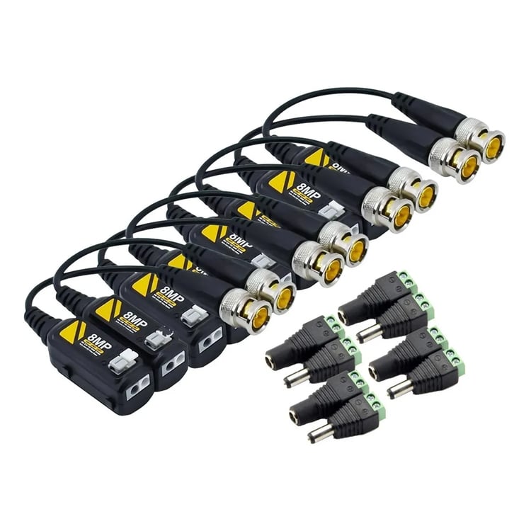 4 Pares Balum Pasivo Transceptor Balun 8mpx 4k Plugs Energia