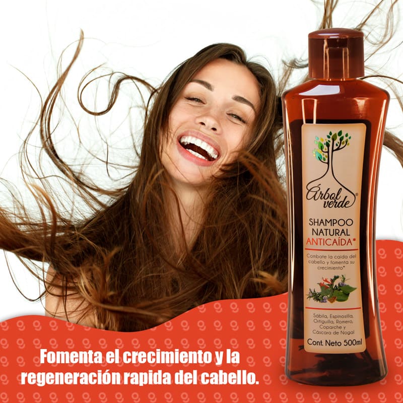 Shampoo Natural Árbol Verde Anticaída De Romero y Sábila 500ml
